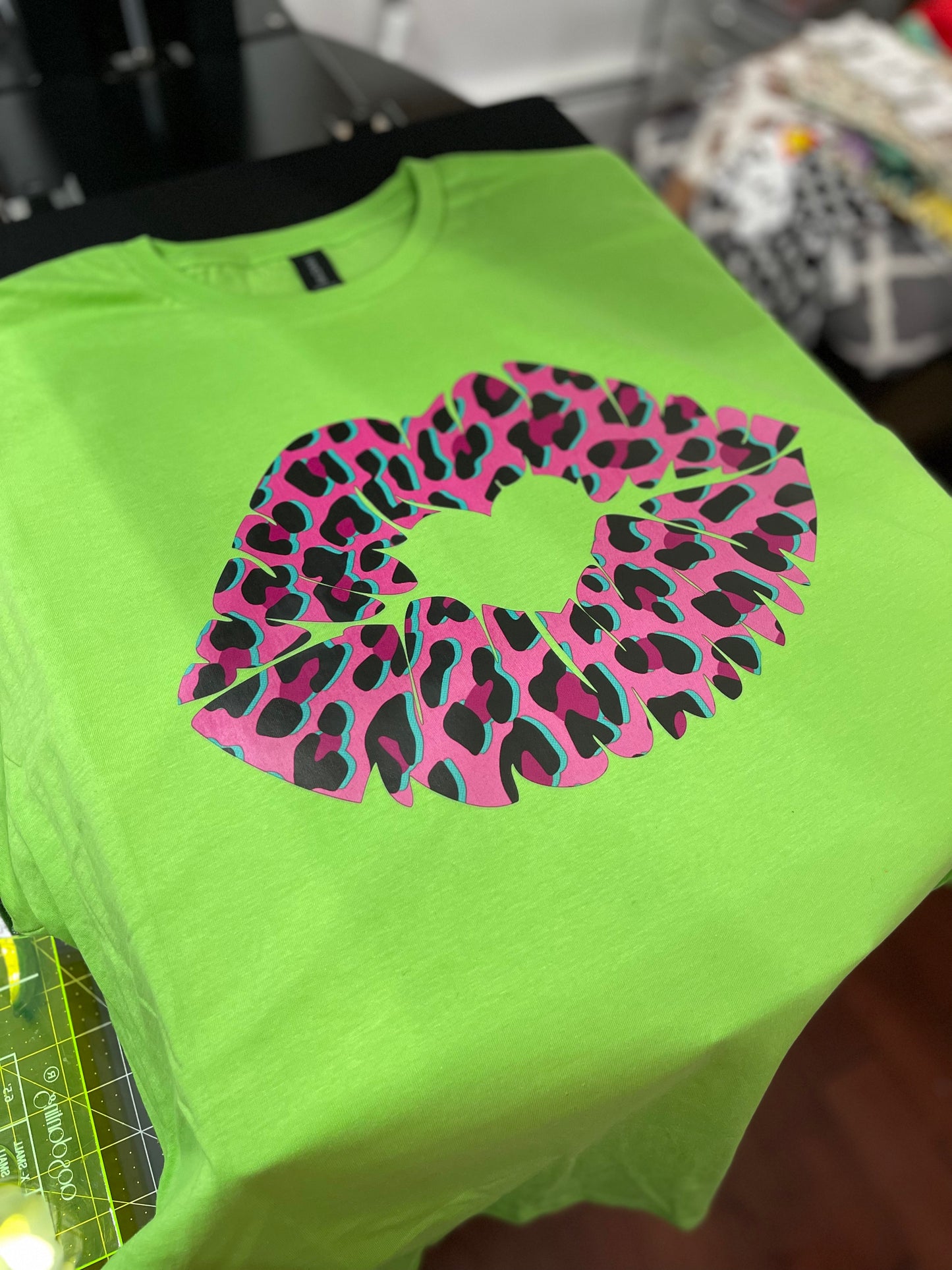 Pink/Black Cheetah Lips