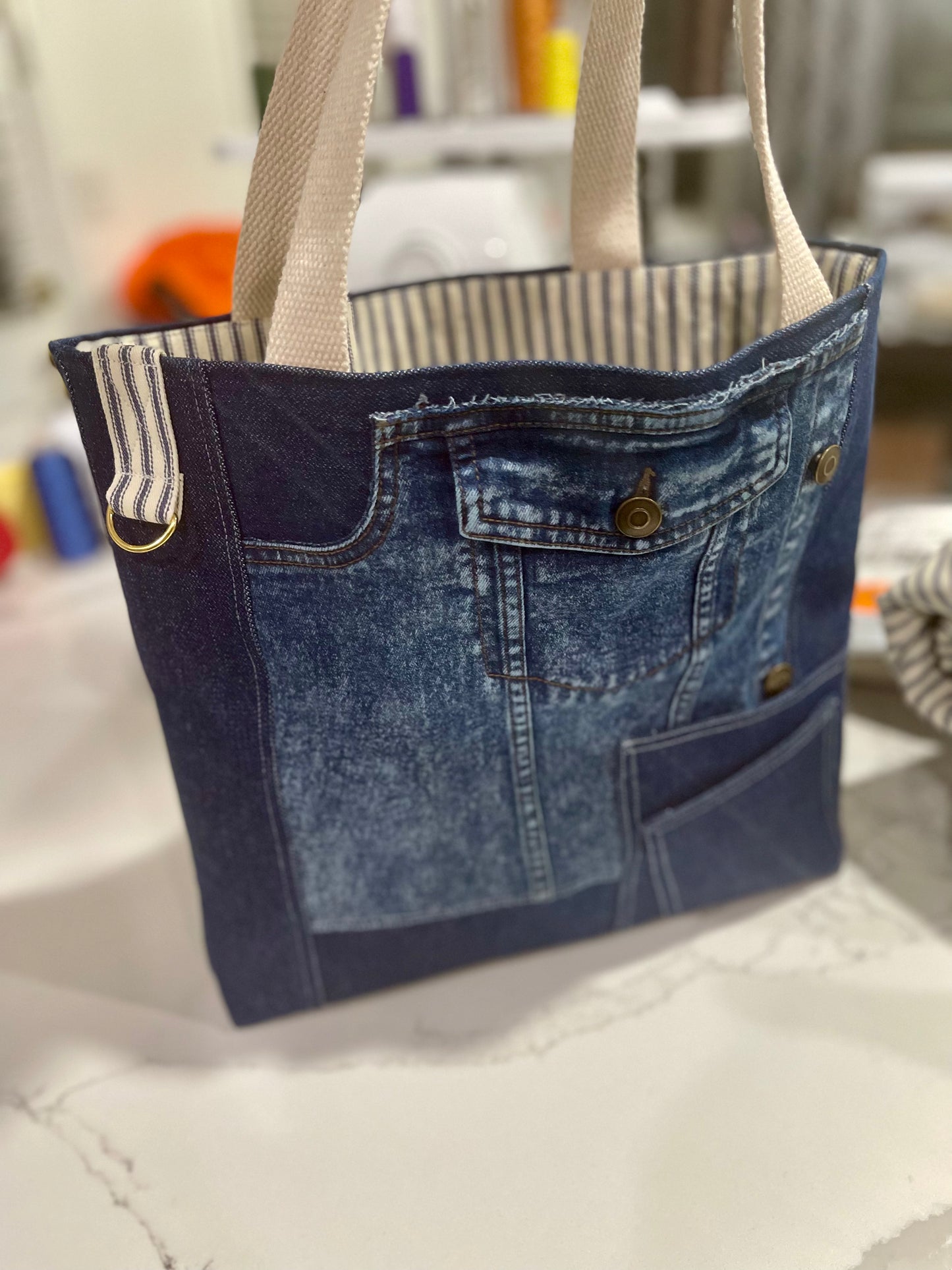 Pocket-Patchwork-Large Tote