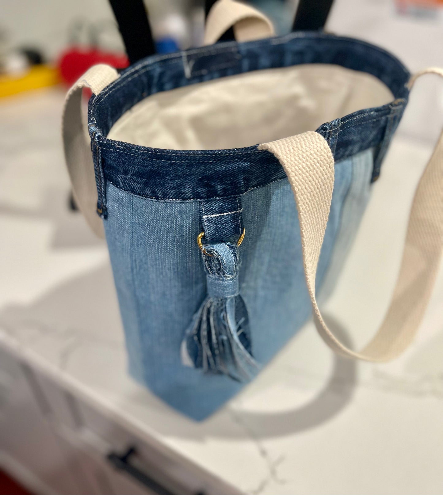 Tassel Denim Tote
