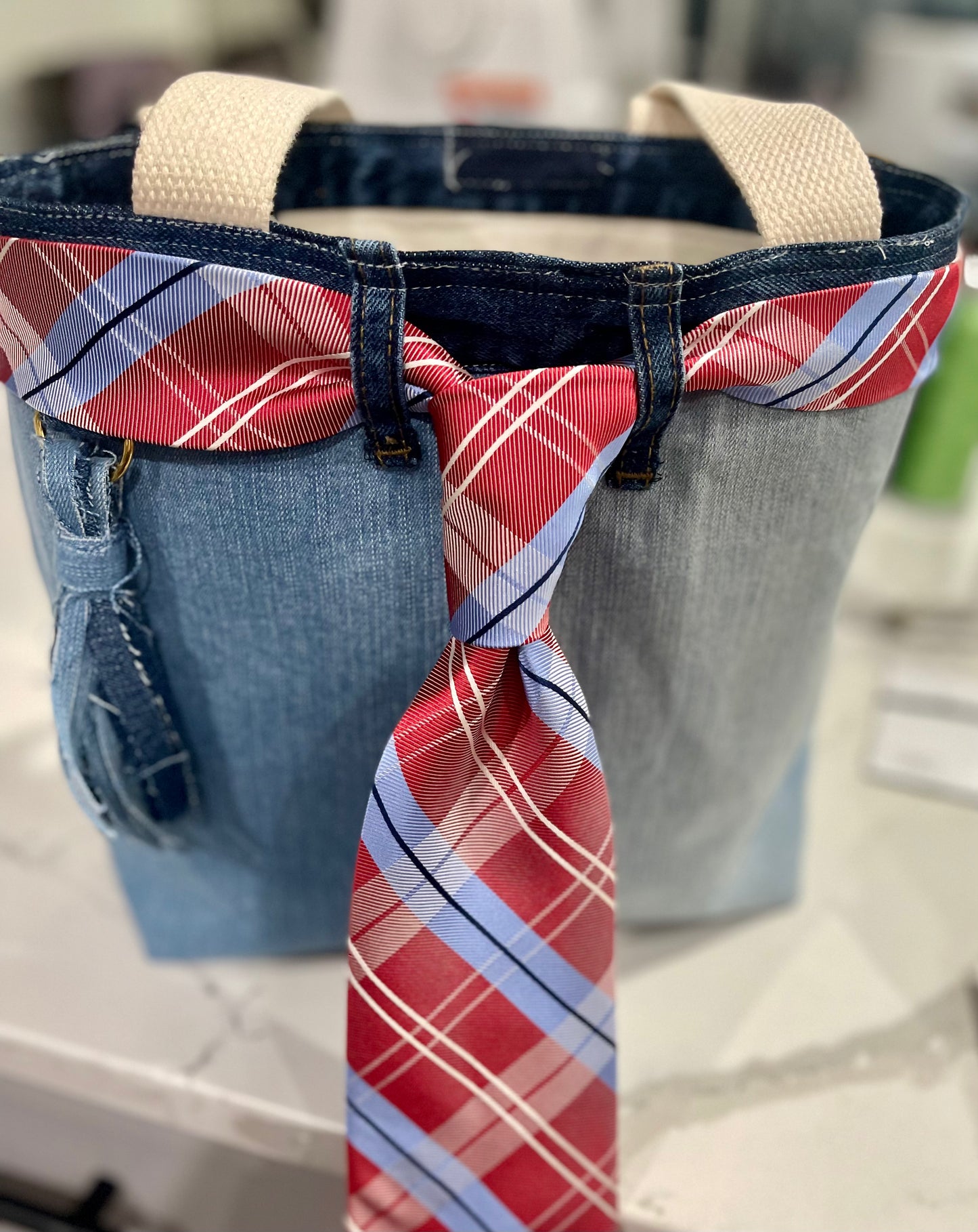 Tassel Denim Tote