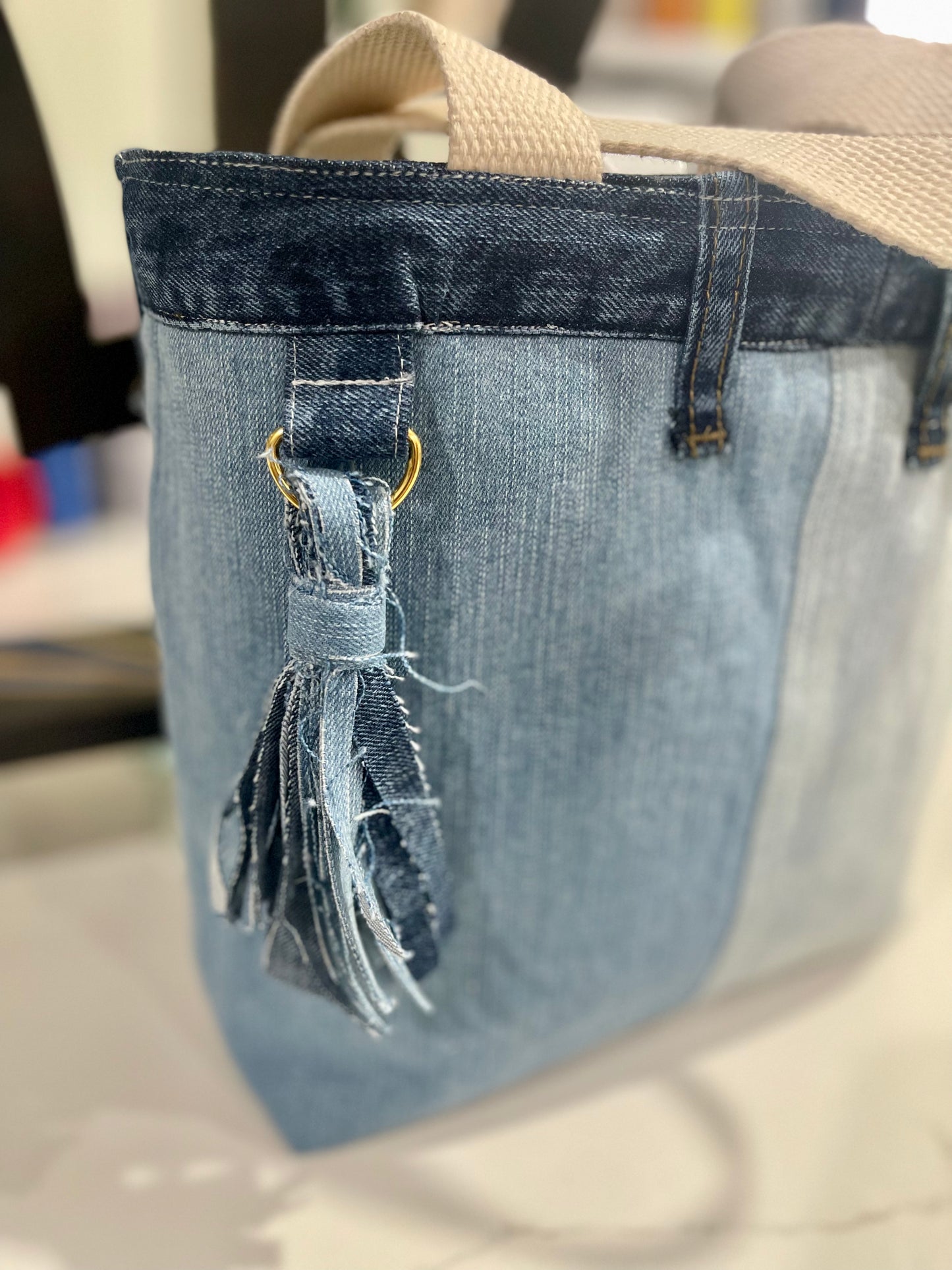 Tassel Denim Tote