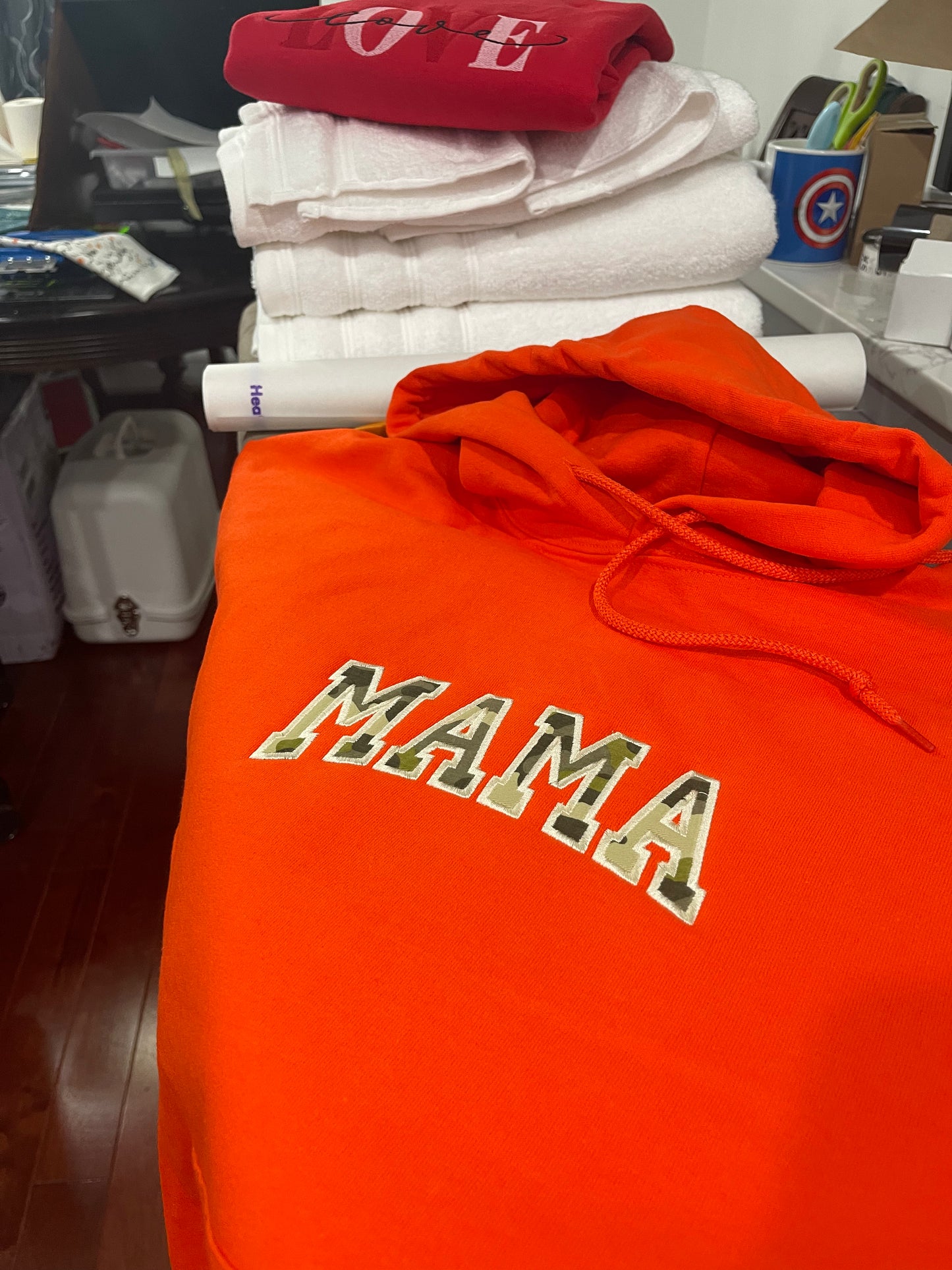 MAMA Applique Embroidered Hoodie
