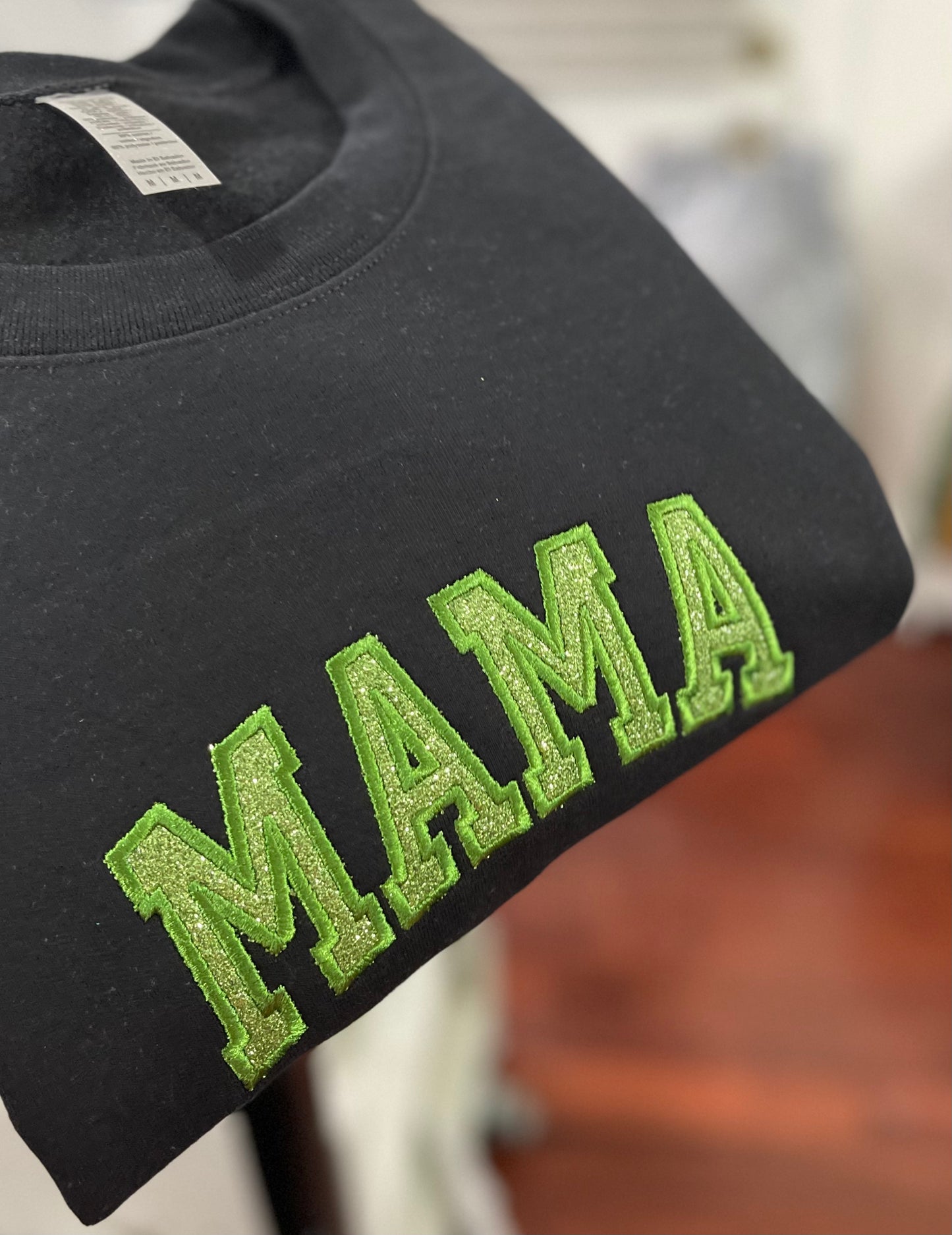 MAMA Glitter Embroidered Sweatshirt