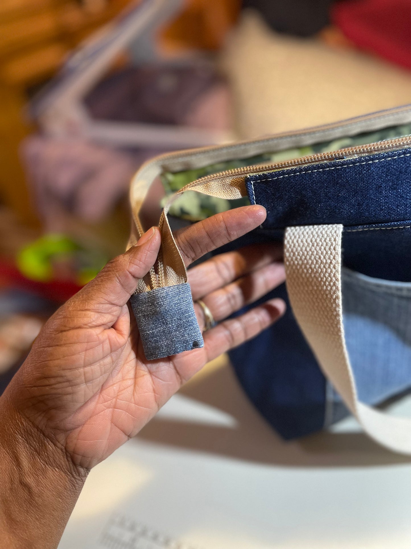 13" Denim - Black Girl Magic Tote