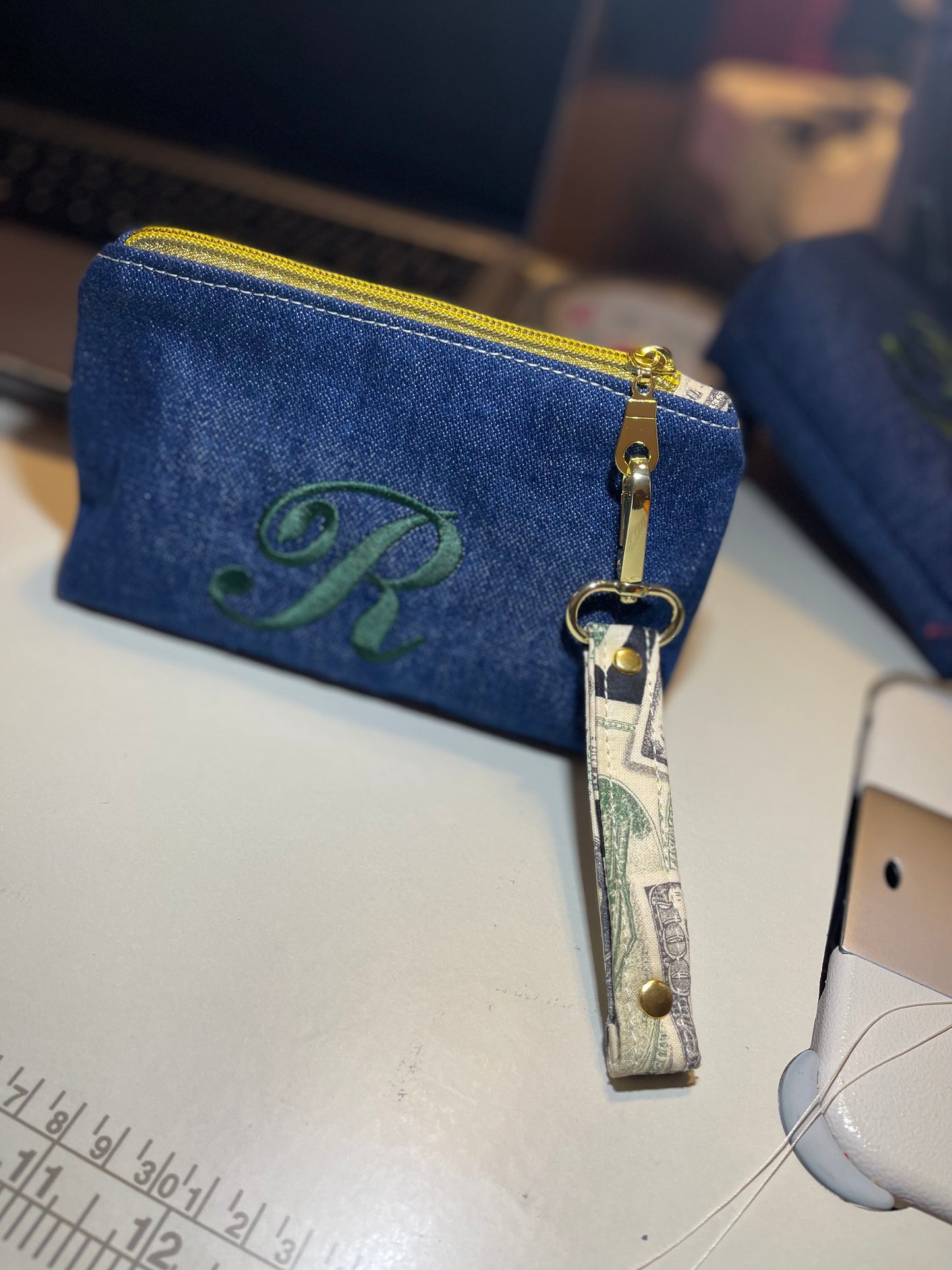 Denim Personalized Money Pouch