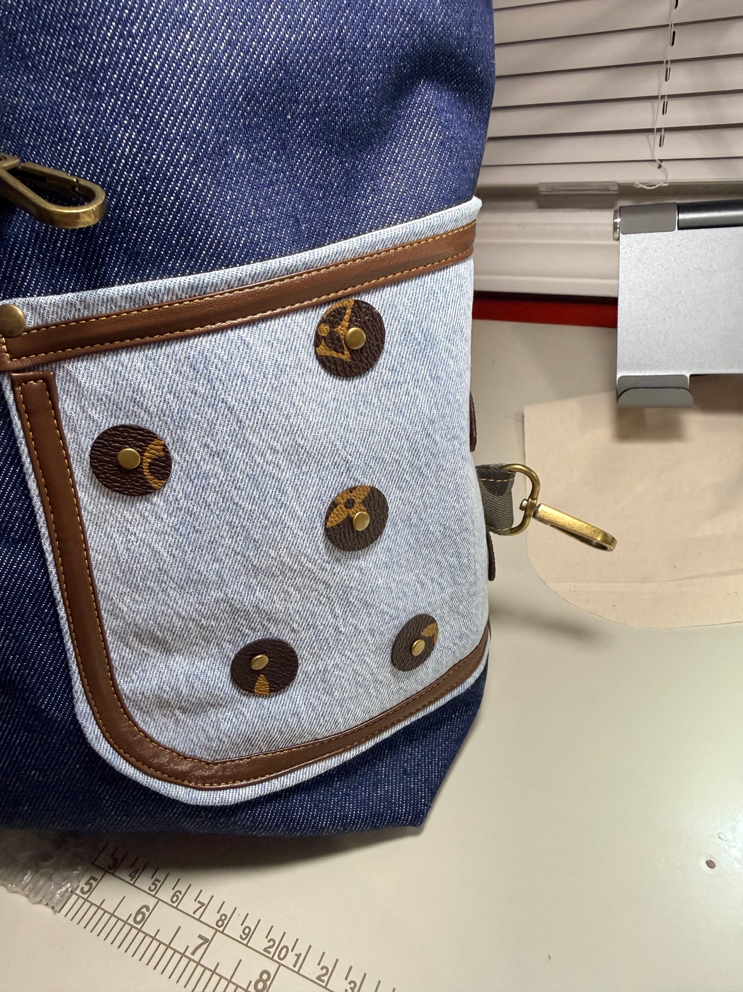 The Denim/Leather Silhouette Bag