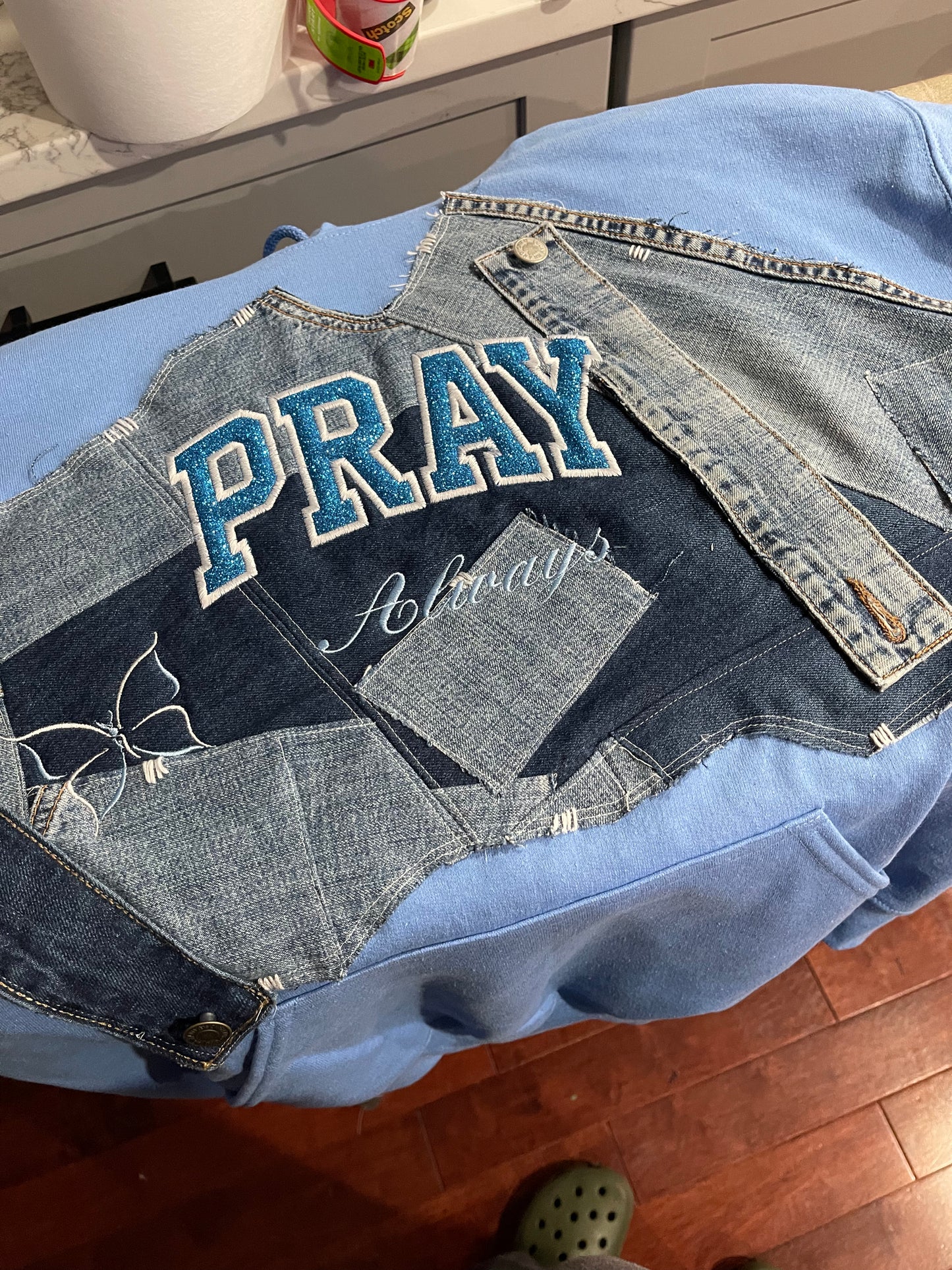 PRAY - Denim Patchwork