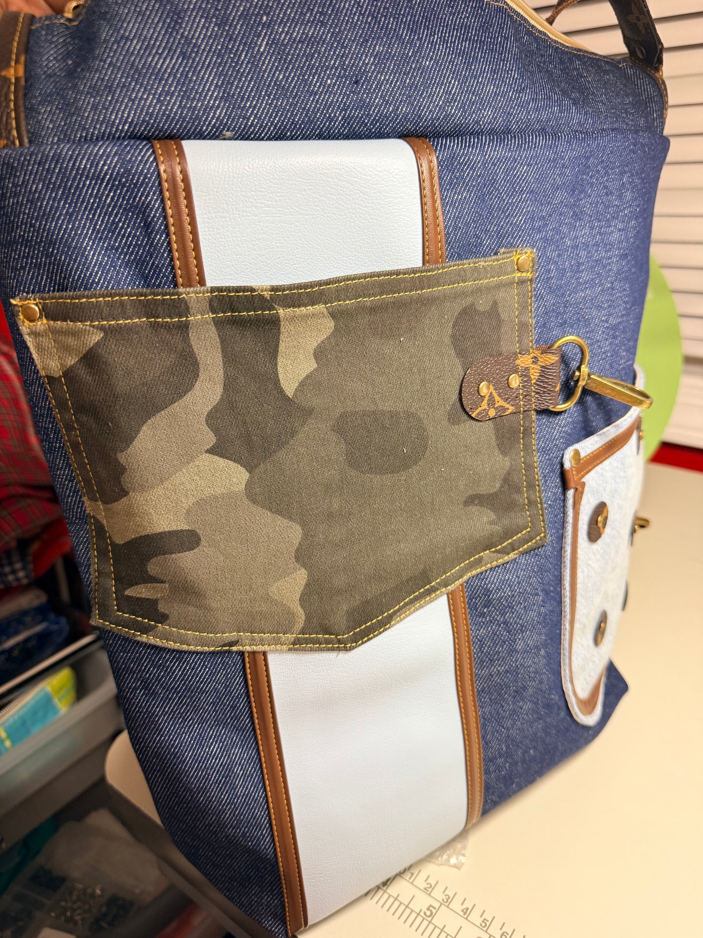 The Denim/Leather Silhouette Bag