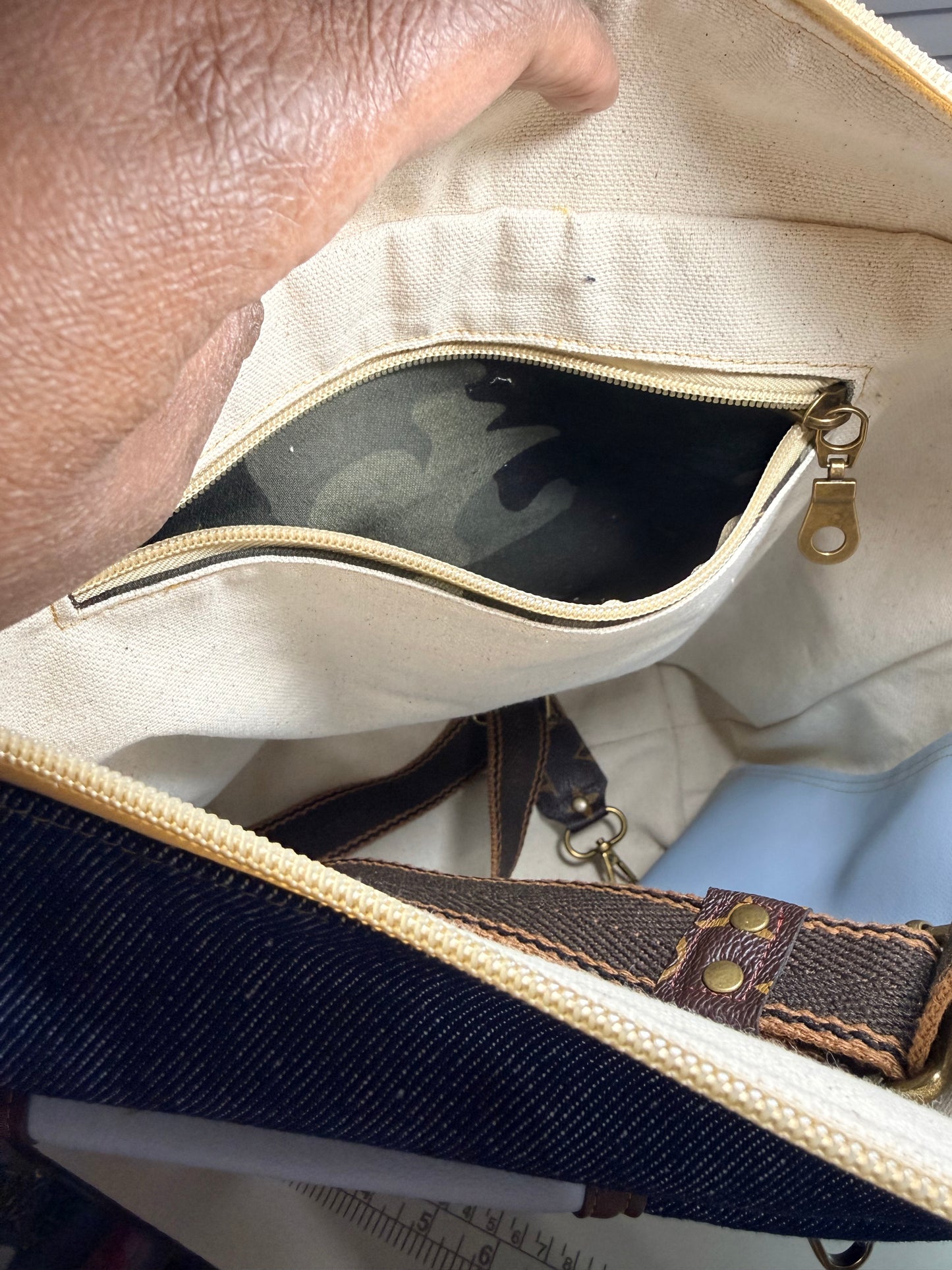 The Denim/Leather Silhouette Bag