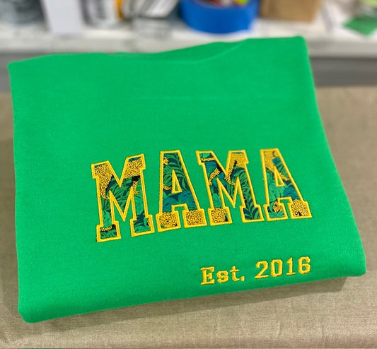 MAMA Applique Embroidered Sweatshirt